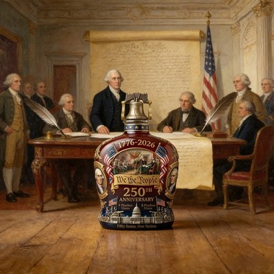 USA 250th Anniversary Whiskey Decanter 1776-2026 WE THE PEOPLE COLLECTABLE
