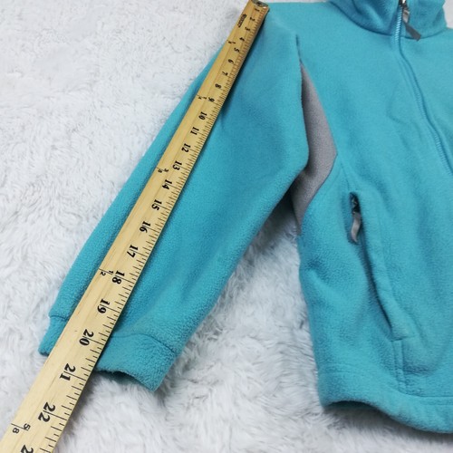 The North Face Girls Fleece Jacket Aqua Blue Gray Colorblock Zip Long Sleeve XL - Picture 11 of 14