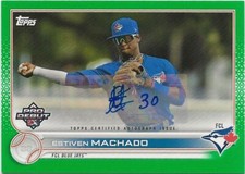 2022 Topps Pro Debut ESTIVEN MACHADO Autograph Auto Green 36/99 Blue Jays PD-105