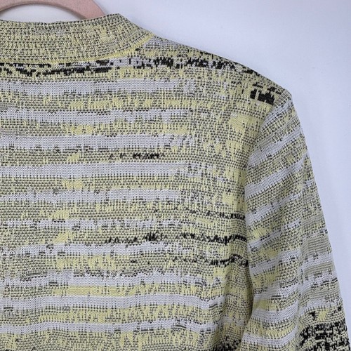 Giacca blazer cardigan Ming Wang donna XL giallo nero grigio marmorizzato maglia lunga sl - Foto 5 di 7