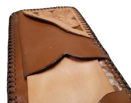 Handgefertigte GELDBÖRSE mit NAMENAUSWEIS + Rand SCHNÜRUNG Echtleder Herren doppelfaltbar Geldbörse - Bild 9 von 21