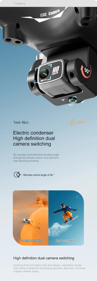 Professional S116 MAX Drone 5G 6K HD ESC CameraBrushless Motor Obstacle ...