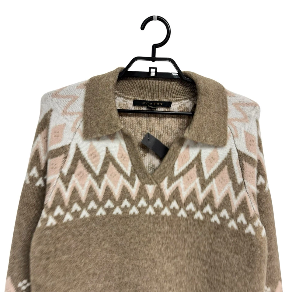 Cynthia Steffe Mujer Jersey Tejido Suéter Vestido Cuello en V Talla L Foto 2 de 4