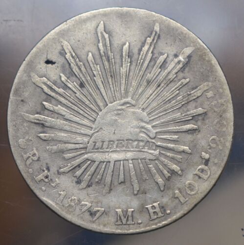 1877 PI MH POTASI MINT MEXICO SILVER 8 REALES