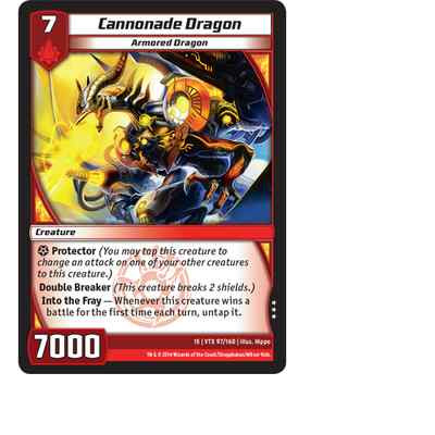 Kaijudo X3 CANNONADE DRAGON Rare #97/160 15VTX (Playset) Vortex DUEL MASTERS