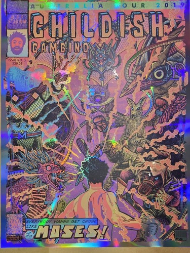 Childish Gambino Perth Australia Luke Martin Suburban Avenger FOIL Poster Print - Picture 15 of 15
