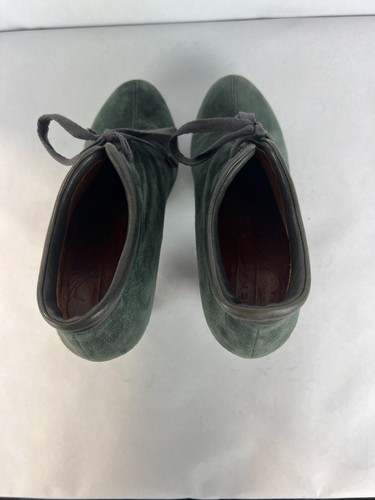 Chie Mihara Ankle Booties Womens 38.5 Green Olga Tie Suede Leather High Heel 4" - Picture 4 of 15