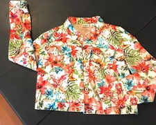 Women's Jacket /Summer/CATO/ Size M /Floral Print Light Cotton Cropped Long Slee
