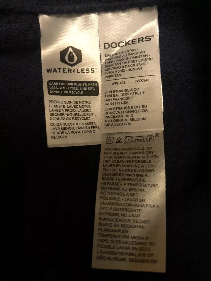 Pantalones deportivos Dockers para hombre nuevos con etiquetas ajuste regular, materiales reciclados azul/XXLarge Foto 4 de 4