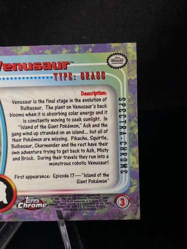 Venusaur #03 - Topps Chrome SPECTRA - Pokemon Topps Chrome Series 1 - Foto 6 di 11