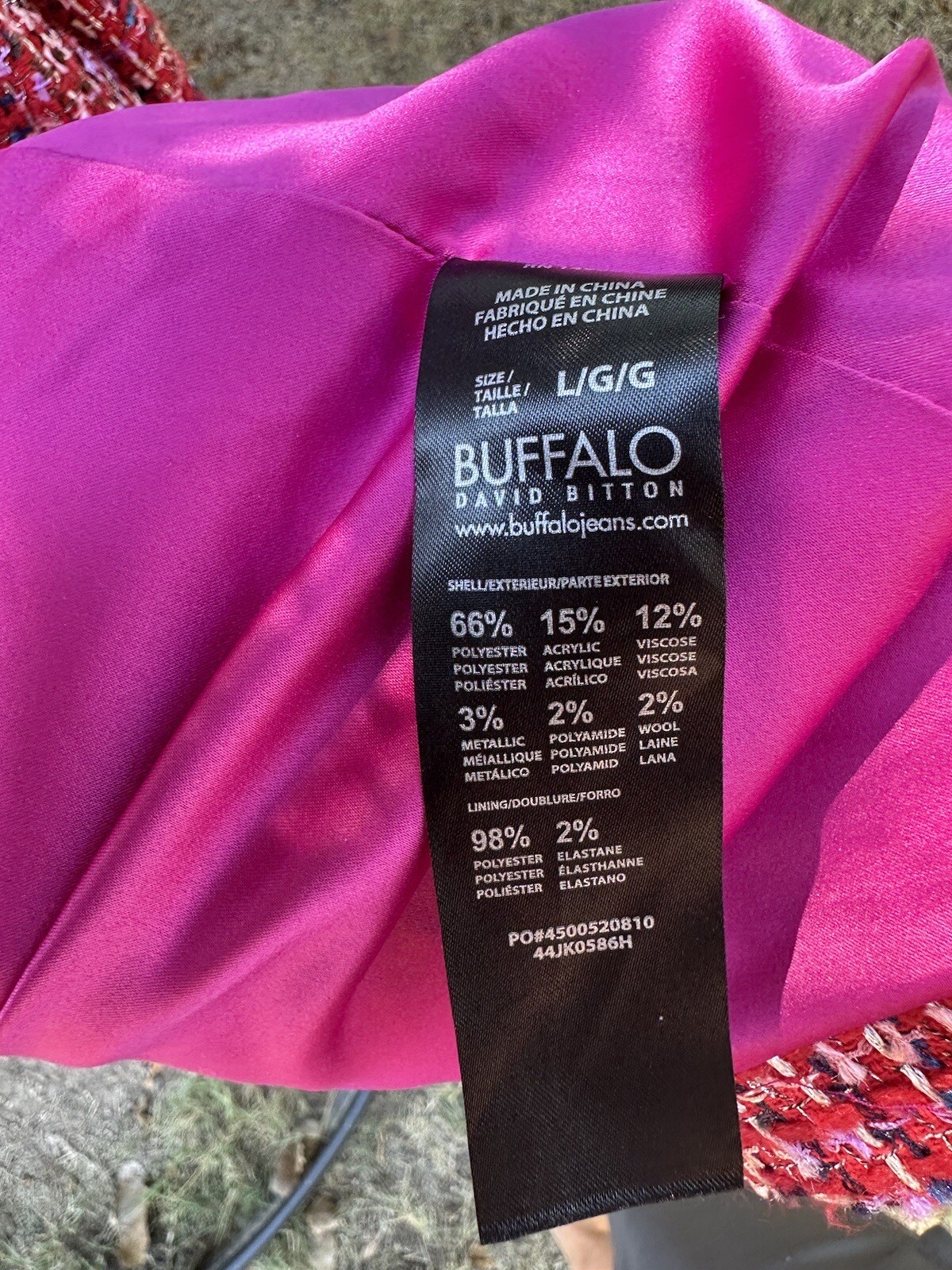 Buffalo David Bitton Jacket Disco 70s Retro Groovey Size Large Christmas