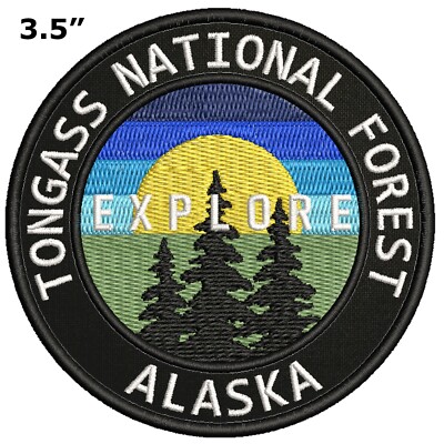 Tongass National Forest Alaska Patch Embroidered Hook Loop Applique Nature Badge