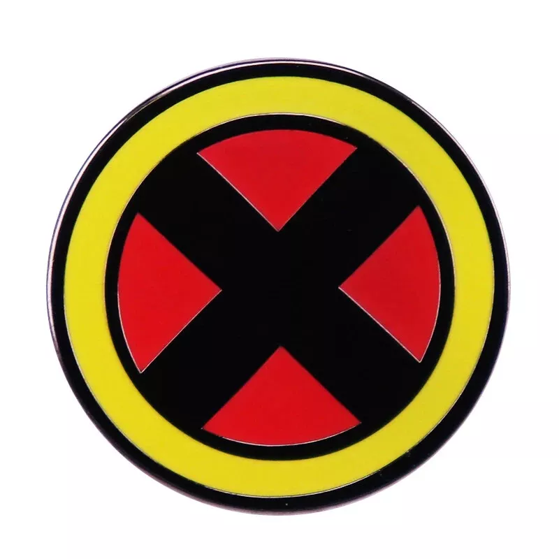 X-Men Superhero Team Classic Logo Red, Yellow, Black Enamel Metal Pin