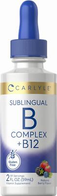 Vitamin B Complex B12 Sublingual Berry Flavor Energy Metabolism Support, 2 Fl Oz