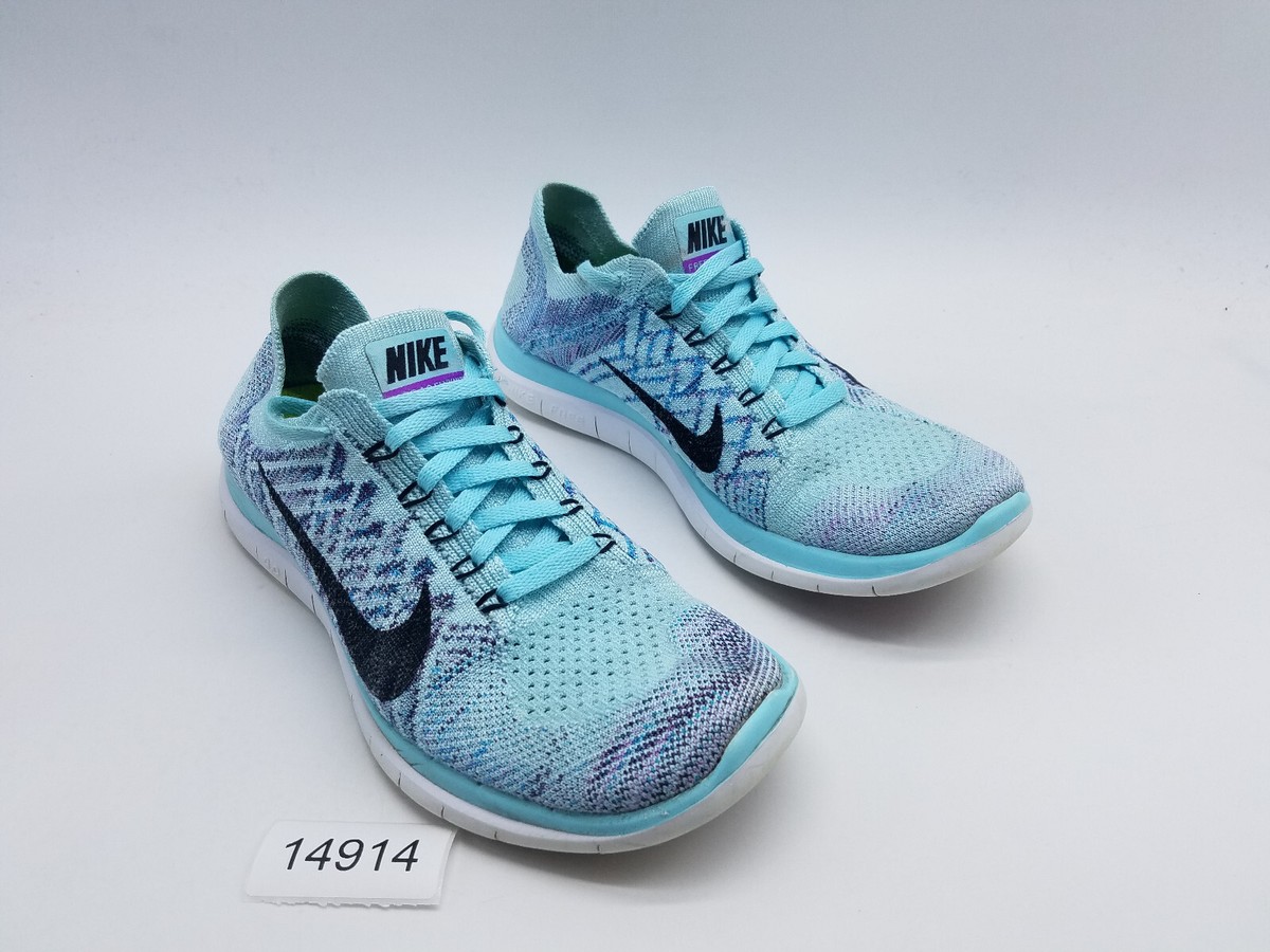 Nike Free 4.0 Flyknit Women's Size 7 Running Shoes Blue Lagoon | eBay