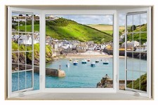 Canvas Picture Cheap Clearance Sale 30"x40" Port Isaac Bay Window Art Prints