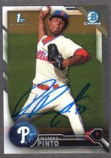 2016 BOWMAN CHROME BCP 248  Ricardo Pinto  PHILLIES  SIGNED AUTOGRAPH AUTO COA