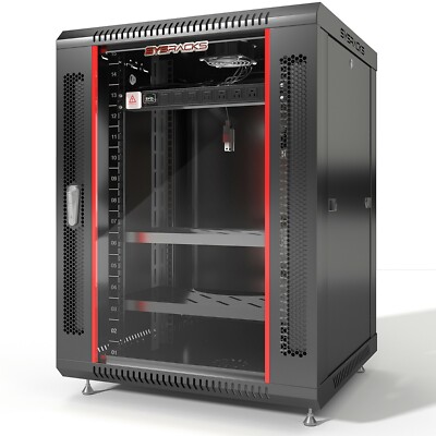 15U Wall Mount Server Rack Network Cabinet Locking AvData Enclosure 24-Inch Deep