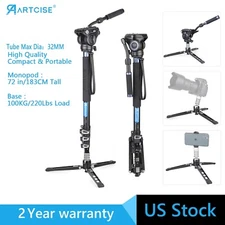 72" Professional Heavy Duty Fluid Monopod Head kit video cameras Camcorder