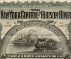 Antique 1898 Ny Central & Hudson River Railroad Gold Bond Certificate W/Coupons!