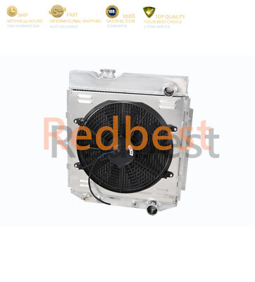 16.46''W For 1960-1965 Ford Mustang Falcon Comet 3Rows Alu Radiator+Shroud+14''Fan