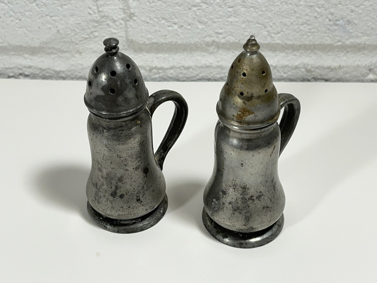 King’s Pewter ピューター ソルト＆ペッパーシェイカー 未使用 Antique/Vintage Genuine Pewter by Quaker Salt & Pepper Shakers