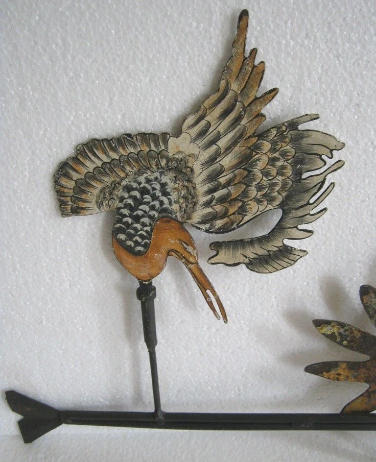IRON BIRD WEATHER VANE . BIRD AND FLOWER WEATHERVANE - Image 3 of 4