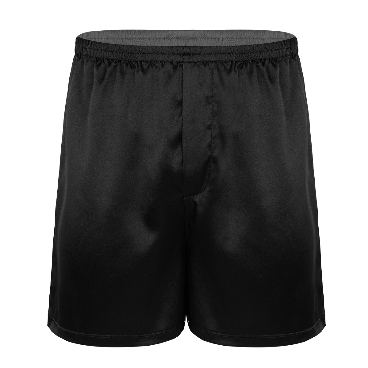 Men's Silky Satin Loose Trunks Boxer Shorts High Waist Nightwear
