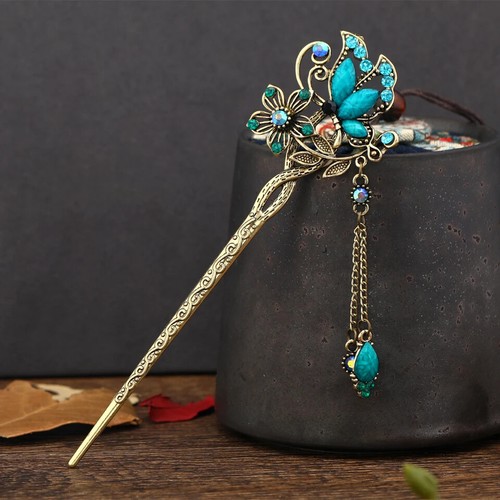 Vintage Butterfly Hair Jewelry Vintage Wedding Hair Accessories Metal Hairpins - Picture 2 of 13