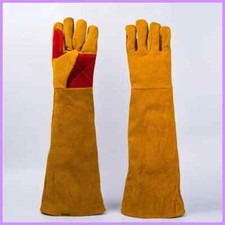 23.6 Inch Long Sleeves Leather Welding Gloves, Heat Resistant Stove Fire and...