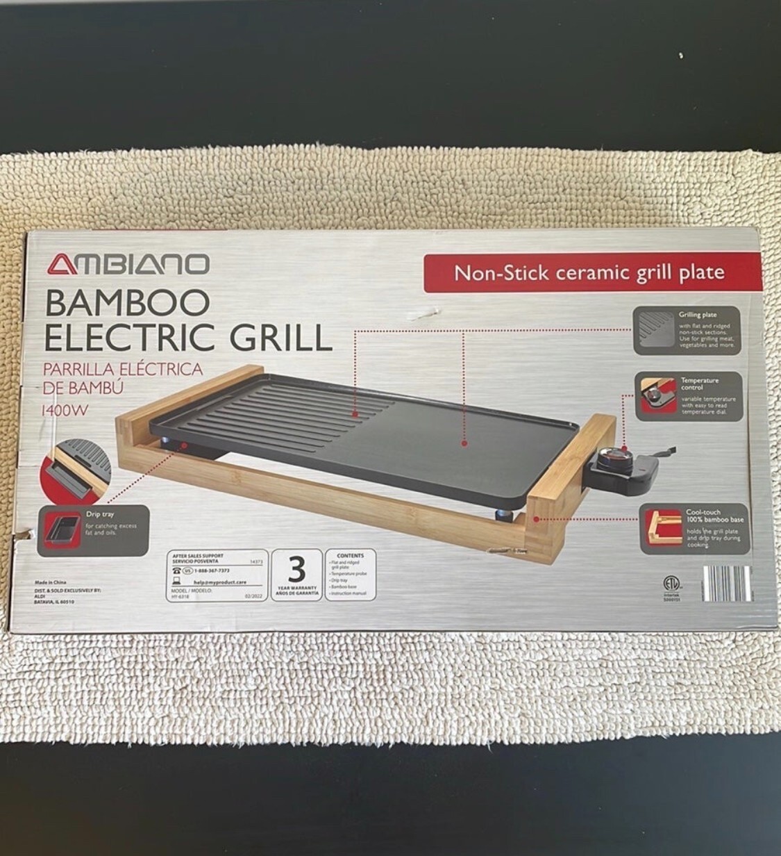 Ambiano Bamboo Electric Grill