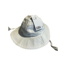 H M Baby Sun Hat White Girls Size 18M/2T New With Tags Tasseled