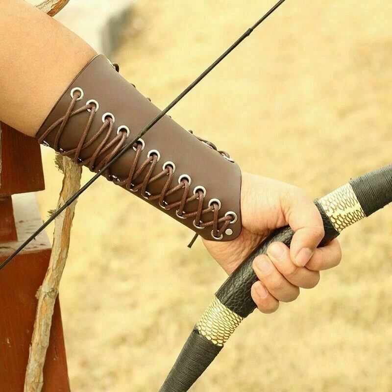 Shooting Archery Bracer Faux PU Leather Arm Guard Armband Protect Hunting Unisex - Image 2 of 4