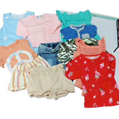 lot of 11 BABY Girl Clothes Sizes 3-18 Months Mix Tops Bottoms Bodysuit Legging