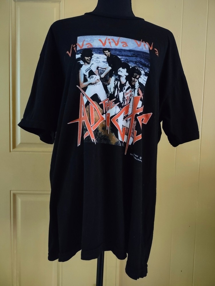 THE ADICTS Size XL Viva Viva Viva Made In USA Pete Dee Productions Black TShirt