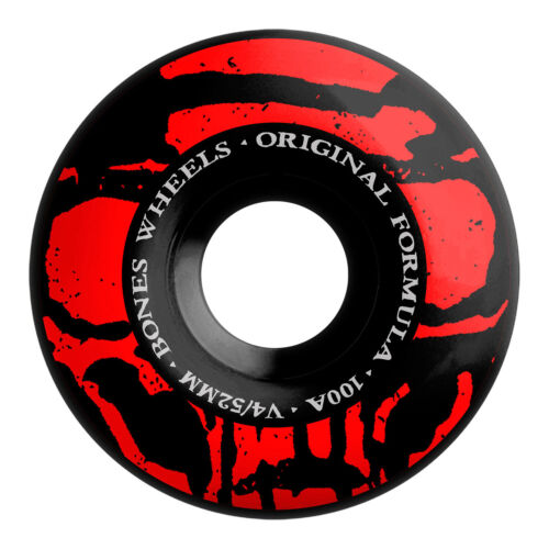Bones Skateboard Wheels 52mm 100's V4 Wide Mummy Skulls Black - Picture 2 of 2