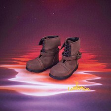 1/4MSD 1/3SD Uncle BJD Shoes Nubuck Military Short Boots Buckle Brown / Black