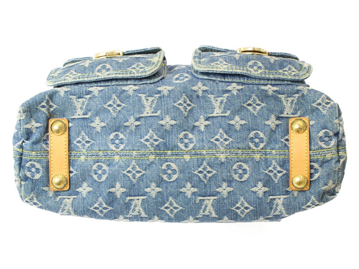 【Louis Vuitton】GMショアバッグ Louis Vuitton Baggy Shoulder Bag GM Blue Denim for sale