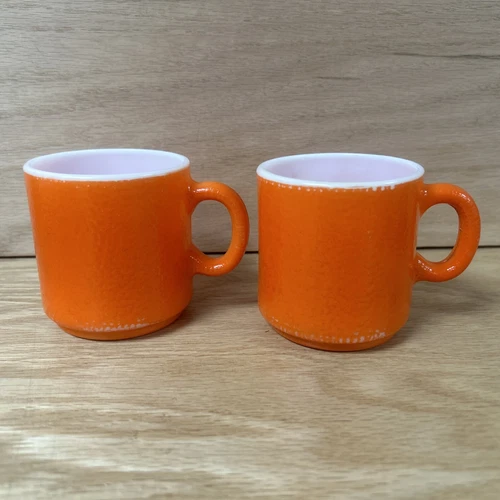 Vintage Orange Milk Glass Mug Coffee Tea Cup
