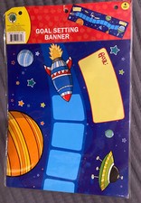 Goal Setting Banner 4 Feet, Outer Space Theme  BRAND NEW  FACTORY SEALED 