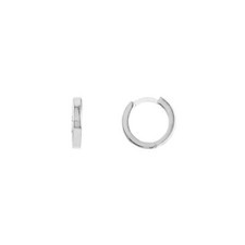 10mm Square Wire Huggie Hoop Earrings Real 14K White Gold 1.30 grams