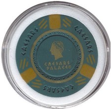 Caesars Palace Poker Chip Card Guard Casino Vegas Green