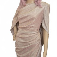 ✨ BETSY & ADAM Galaxy Glitter Draped Cape Gown ✨