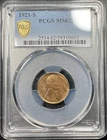 1921-S Lincoln Wheat Cent 1C PCGS MS62 BN Brown