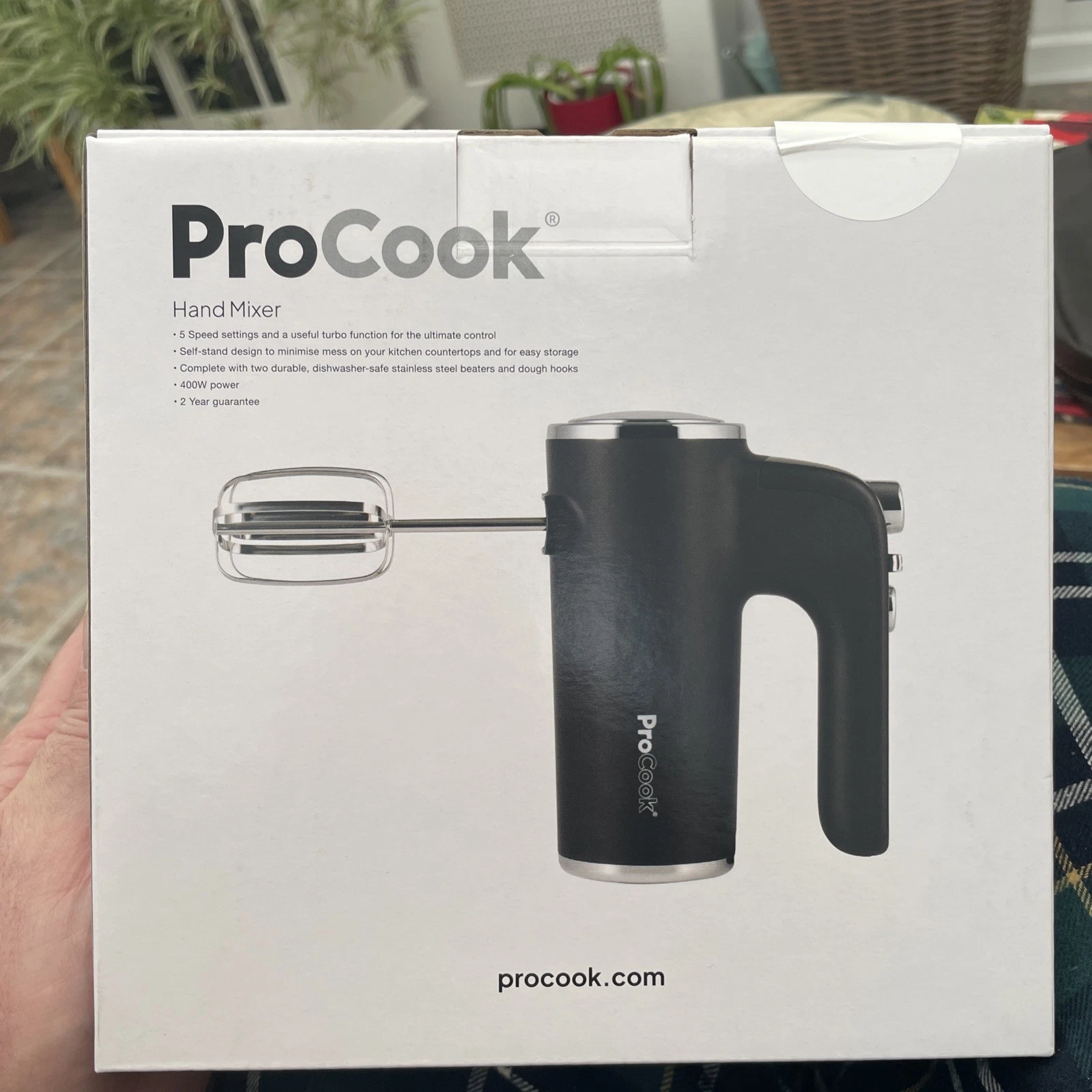 ProCook 400W Hand Mixer 5 Speed Settings and Turbo Function - Black 9441