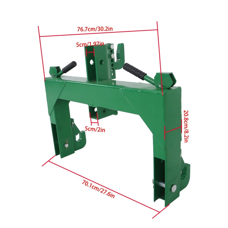 Tractores Enganche rápido de 3 puntos para Cat 1 y 2 con enganche receptor de 2" 3000 lb acero Foto 2 de 4