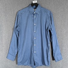 Eton Slim Fit Check Button Down Shirt - Men's Size 39/15.5 - Blue
