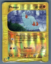 Phanpy 100/147 Reverse Holo Pokemon Card Aquapolis Set Ultra Super Mega Damaged on eBay