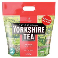 Yorkshire Tea Total 600 Tea Bags (Pack of 1.875 kg) 0.05 per strip