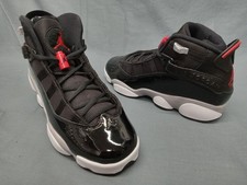 Nike Boys Jordan 6 Rings GS Sneakers Black Red White Size 6 NEW IN BOX